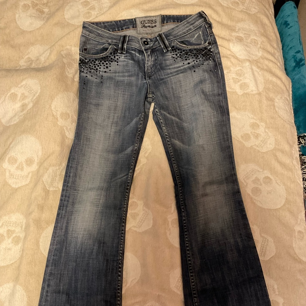 Rare Guess black crystal jeans